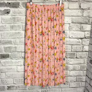 Vintage Susan Bristol Pleated Floral Chiffon Midi Skirt